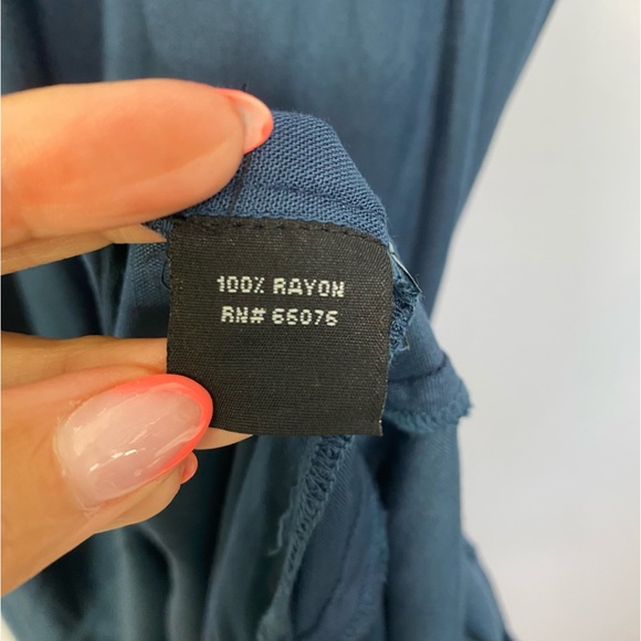 NWT-Boho Me Dark Teal Smocked tank Hi low Sundress SM - Picture 8 of 9